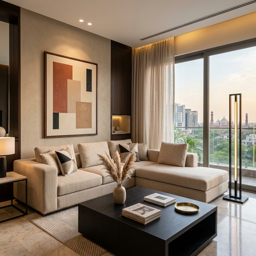 Monthly furnished apartment living room in Lahore